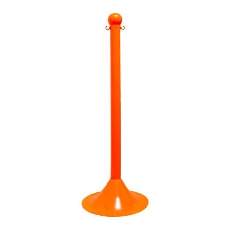 Gec Mr. Chain Light Duty Plastic Stanchion Post, 41inH, Safety Orange 91512